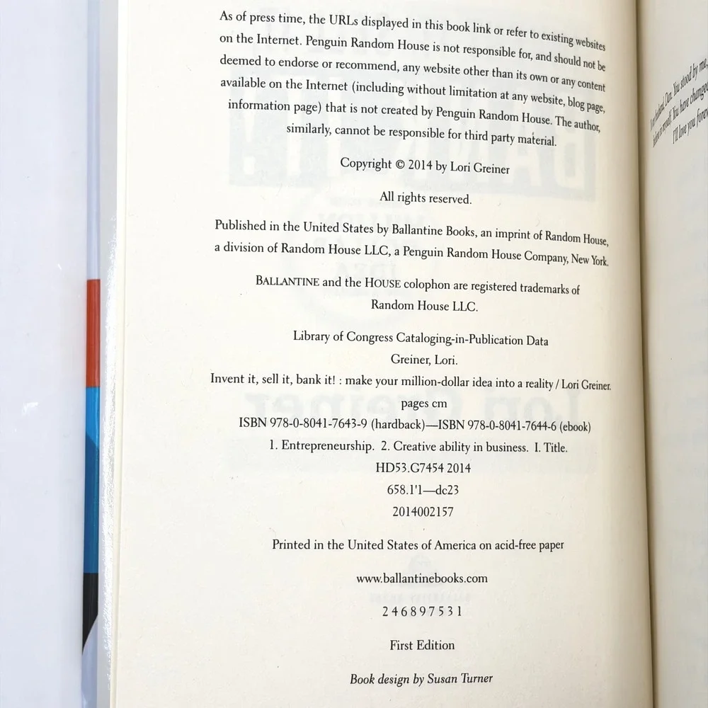 Signed Invent It Sell It Bank It‎ Lori Greiner Shark Tank HC First Edition 2014